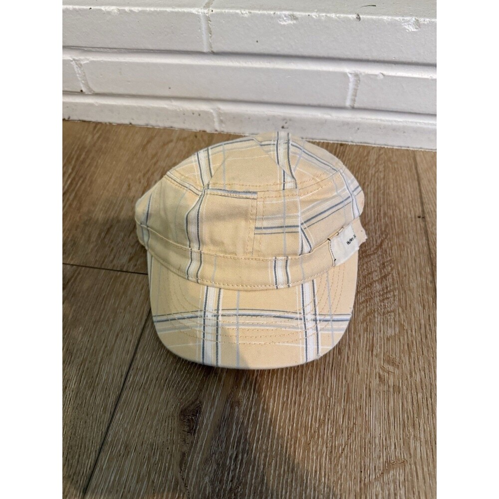Y2K Hurley Womens Yellow Plaid Cadet Hat OSFM NEW
